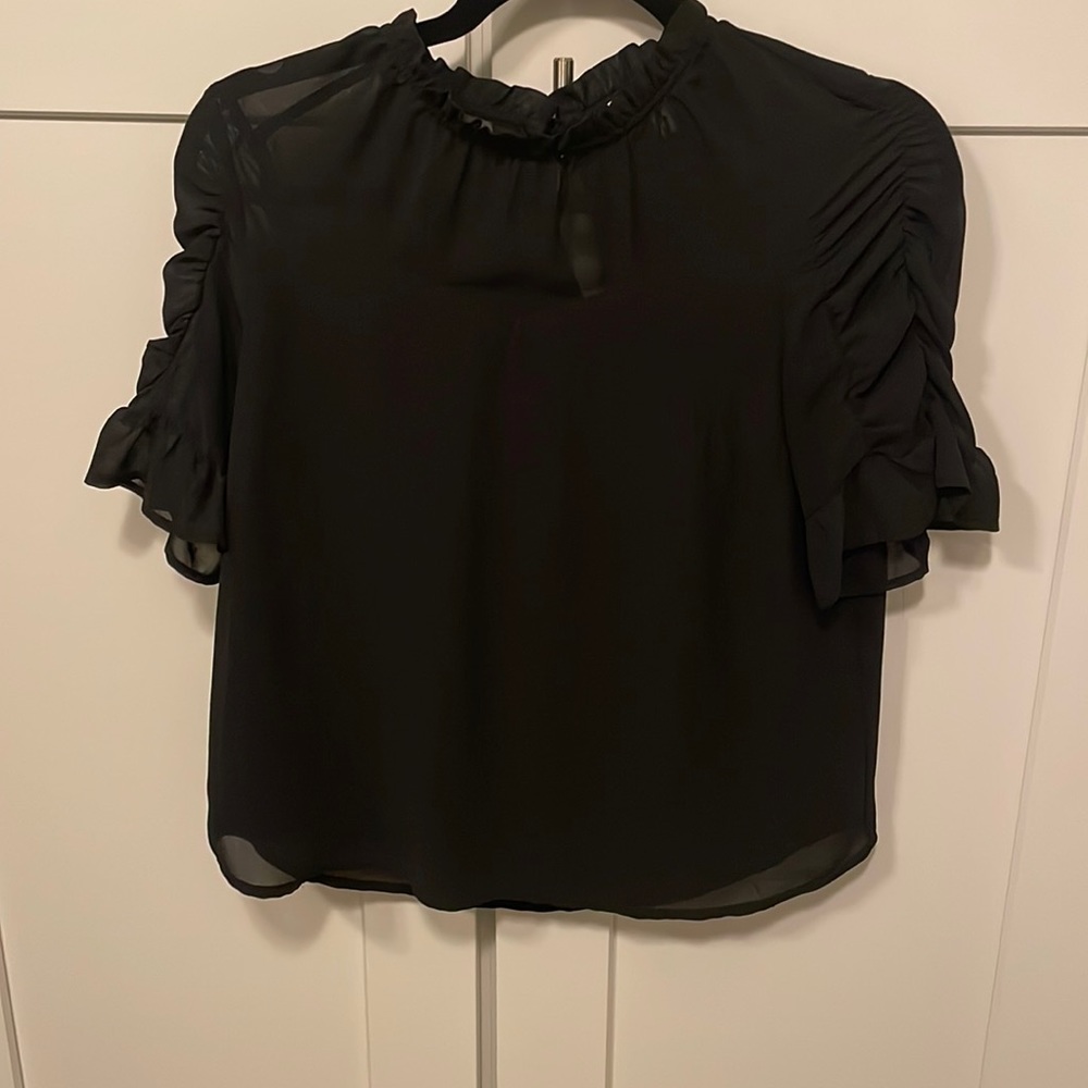 Black work top, high neck, size M, worn twice